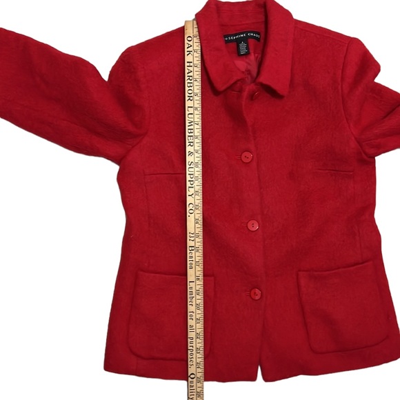 SOLD Josephine Chaus vintage red wool blend jacket Sz 6 - Picture 7 of 11
